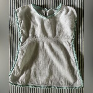 Kids White and Green Swim Coverup